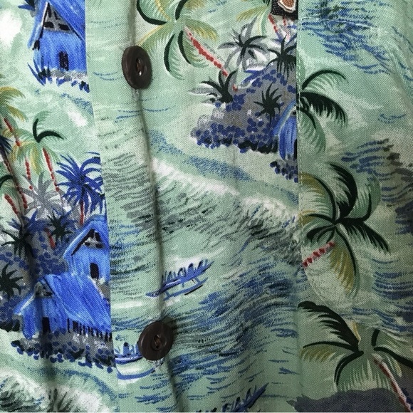 Pineapple, connection, light blue aloha, shirt, tropical print SzL - Picture 6 of 8
